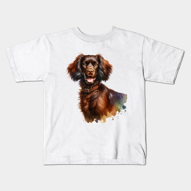 Boykin Spaniel Watercolor - Beautiful Dog Kids T-Shirt by Edd Paint Something